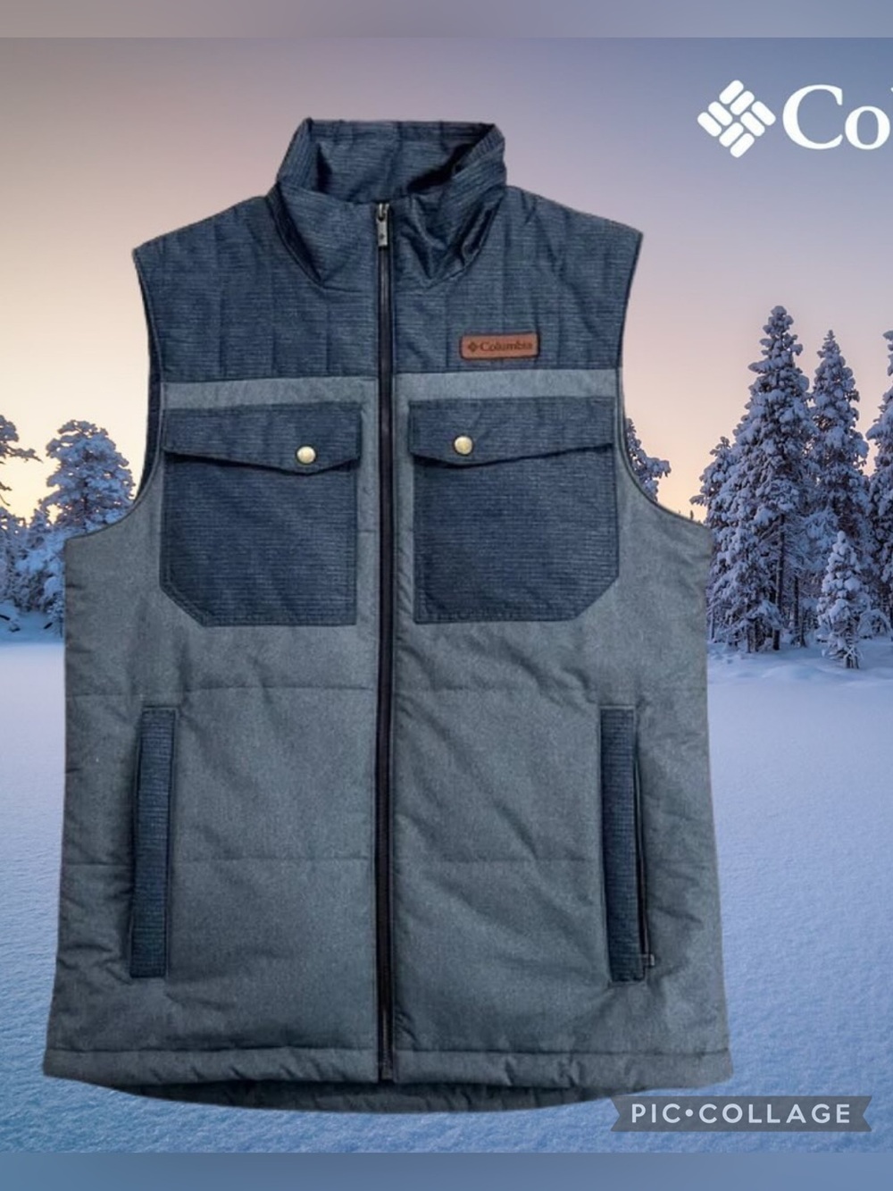 Columbia Outdoor Insulated Utility Puffer Vest‎ | Two-Tone Blue/Gray Size Large
